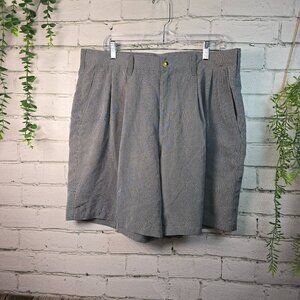 GEOFFREY BEENE RAYON POLY BLEND SHORTS PLEATED FRONT MENS GRAY SIZE 38